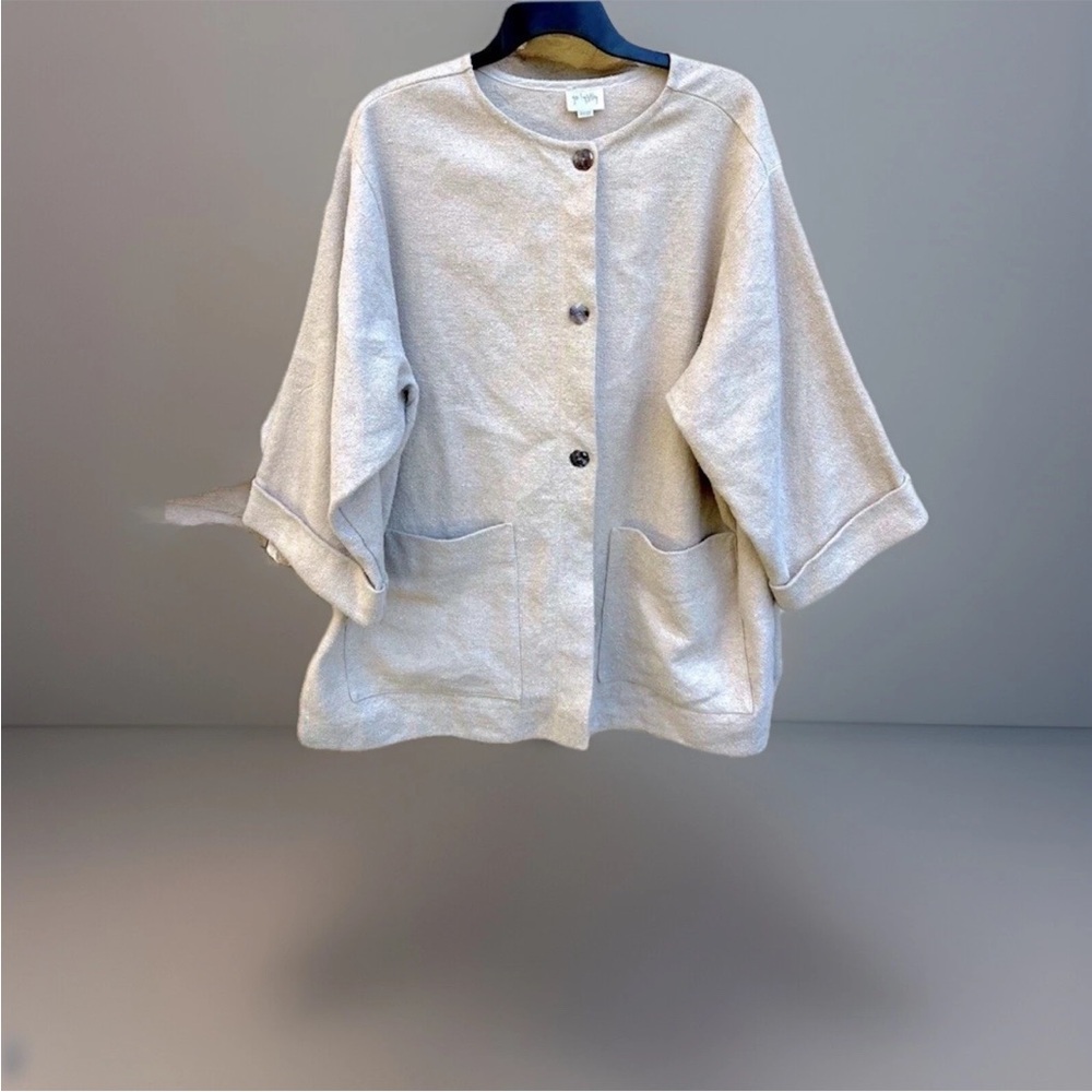 Go Lightly Canvas Cardigan Jacket One Size Tan